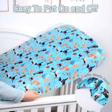 Crib Sheet - Fitted Crib Sheet Baby Sheet for Standard Crib and Toddler mattresses Nursery Bedding Sheet Crib Mattress Sheets for Boys and Girls 1 Pack Dog Toddler Sheet by UOMNY