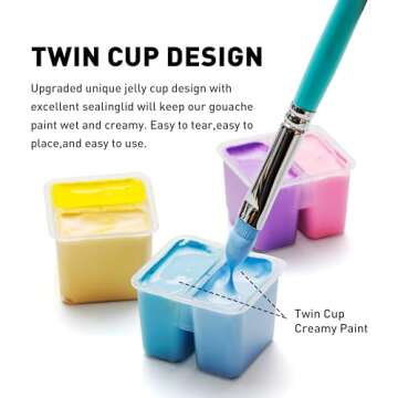 HIMI Twin Cup Jelly Gouache Paint Set - 112 Vibrant Colors, Non-Toxic, Perfect for Artists