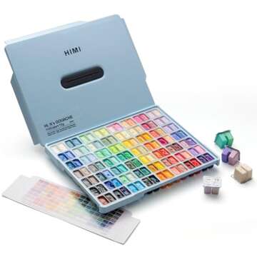 HIMI Twin Cup Jelly Gouache Paint Set 112 Colors Non Toxic
