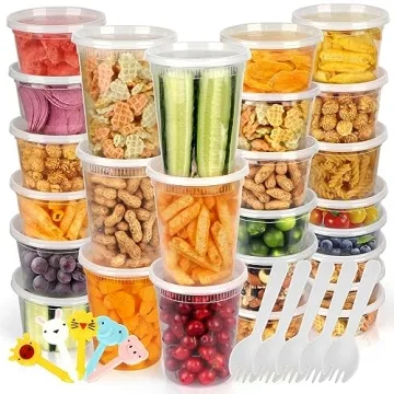ZIZOTI 60 Pack Deli Containers - 3 Sizes, BPA-Free & Leakproof for Meal Prep