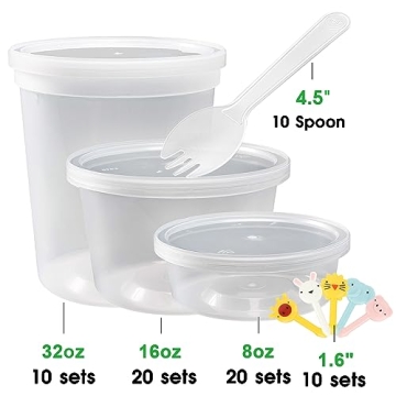 60 Pack Deli Food Containers, Airtight & BPA-Free Storage