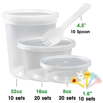 60 Pack Deli Food Containers, Airtight & BPA-Free Storage