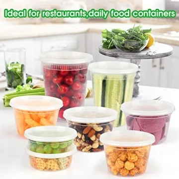 60 Pack Deli Food Containers, Airtight & BPA-Free Storage