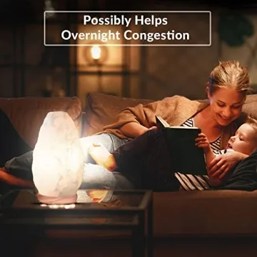 Himalayan Glow White Salt Lamp Neem Wood Base Dimmer