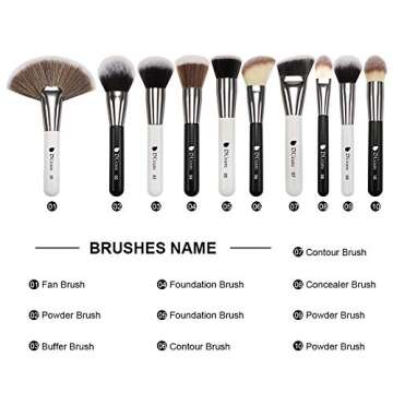 DUcare Professional Makeup Brushes, 31Pcs Panda Series Makeup Brush Set Christmas Gifts Kabuki Foundation Blending Face Powder Blush Concealers Eye Shadows With Leather Case Organizer