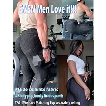 SEASUM Women's High Waist Yoga Pants Tummy Control Slimming Booty Leggings Workout Running Butt Lift Tights M A-black