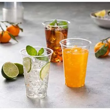 20 Ounce Crystal Clear PET Cups for Cold Drinks - 50 Count