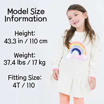 Girls Rainbow Sequin Dress Cotton Toddler Boden Dresses Ivory