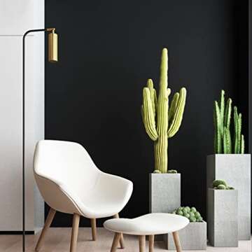 Arthome 17''x393'' Black Wallpaper, Peel and Stick Wallpaper, Matte Black Contact Paper Self-Adhesiv...