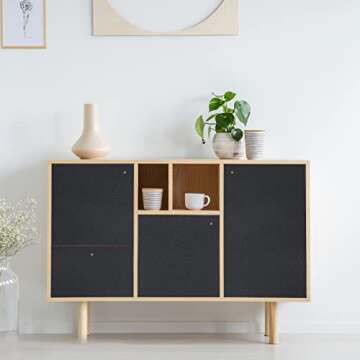 Arthome 17''x393'' Black Wallpaper, Peel and Stick Wallpaper, Matte Black Contact Paper Self-Adhesive and Removable Wallpaper Waterproof Contact Paper for Cabinets Countertops Wall Covering