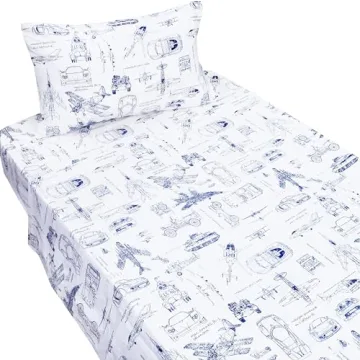 J-pinno Military Vehicle Twin Sheet Set for Kids