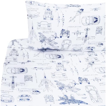 J-pinno Military Vehicle Twin Sheet Set for Kids