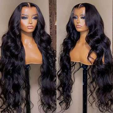 Lemoda 210% Density 13x6 Full Lace Frontal Virgin Human Hair Wigs Body Wave 13x6 HD Transparent Lace...
