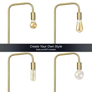 O’Bright Industrial Floor Lamp for Living Room, Gold, E26 Socket, Minimalist Design