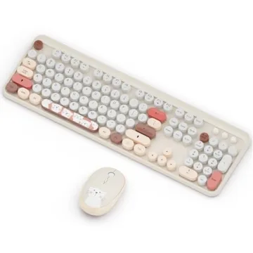 Cute Wireless Keyboard and Mouse Combo for Vibrant Office Spaces