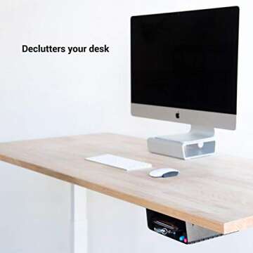 Elevation Lab Elevation Shelf - Under Desk Storage Shelf/Desk Organizer | for Adjustable Stand Up De...