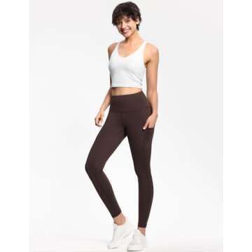 THE GYM PEOPLE Thick High Waist Yoga Pants with Pockets, Tummy Control Workout Running Yoga Leggings...