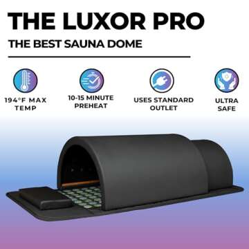 1Love Luxor Pro XL Far Infrared Sauna Dome | 0 EMFs, ELFs & VOCs | 10 Minute Preheat | 1200W/110V Po...