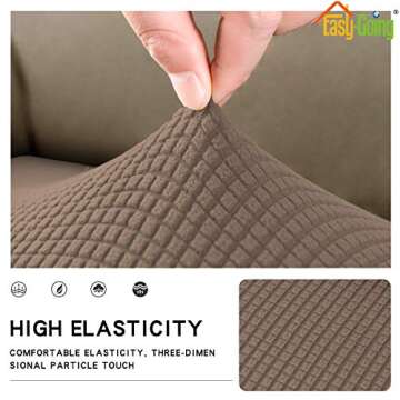 Easy-Going Stretch Loveseat Cushion Cover Sofa Cushion Furniture Protector Sofa Seat Sofa Slipcover Sofa Cover Soft Flexibility with Elastic Bottom(Loveseat Cushion, Camel)
