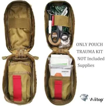 Vviitop Tourniquet Holder, Small Trauma Portable Tactical First Aid Pouch with Molle System IFAK Medical Pouch, Emergency EMT Med Kit for Camping and Hiking (Black)