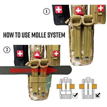 Vviitop Tourniquet Holder, Small Trauma Portable Tactical First Aid Pouch with Molle System IFAK Medical Pouch, Emergency EMT Med Kit for Camping and Hiking (Black)