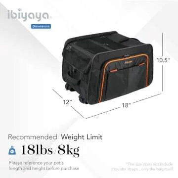 ibiyaya - Expandable Pet Carrier for Dogs and Cats - JetPaw Expandable Pet Carrier for Cats, Dogs, and Rabbits - Airline Approved and Travel Friendly 5 in 1 Dog Carrier - Black and Orange