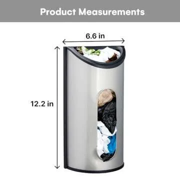 Greenco Plastic Bag Holder, Saver, & Dispenser, Wall Mount Plastic Bag Holders for Grocery Bags w/Extra Wide Opening Storage - Grocery Bag Holder for Trash Bags, Shopping Bags - Grocery Bag Dispenser
