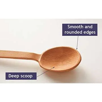 18-inch ECOSALL Heavy Duty Wooden Spoon for Cooking