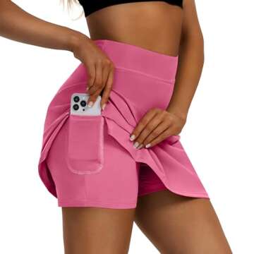 LXNMGO Women's Active Athletic Skort Lightweight Tennis Skirt for Women Summer Golf Workout Running ...