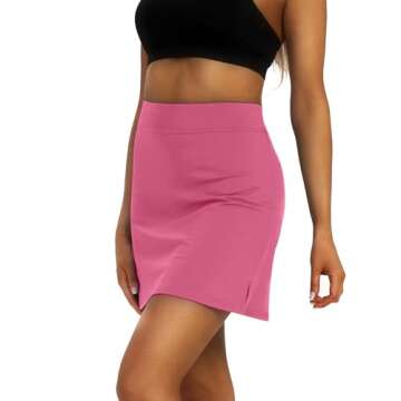 LXNMGO Women's Active Athletic Skort Lightweight Tennis Skirt for Women Summer Golf Workout Running Sports Skorts with Pocket Pink, XXL