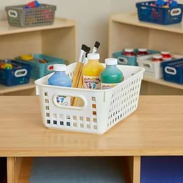 Colorful Plastic Storage Baskets for Home and Classroom