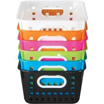 Colorful Plastic Storage Baskets for Home and Classroom
