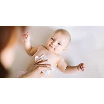 Water Cotton Baby Wipes 100% Cotton Biodegradable Travel 3-Pack Of 20 Wipes Baby Safe Sweet Almond Oil, Panthenol White