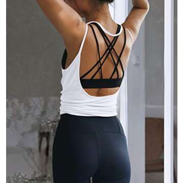 OYANUS Womens Summer Workout Tops Sexy Backless Yoga Shirts Open Back Activewear Running Sports Gym ...