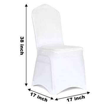 Obstal 20 PCS White Spandex Dining Room Chair Covers for Living Room - Universal Stretch Chair Slipc...