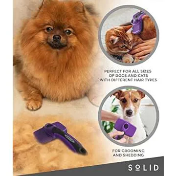 Pet Slicker Brush - Dog & Cat Brush for Shedding & Grooming - Dematting & Detangling Self-Cleaning Brushes for Dogs, Cats & Pets