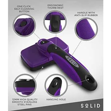 Pet Slicker Brush - Dog & Cat Brush for Shedding & Grooming - Dematting & Detangling Self-Cleaning Brushes for Dogs, Cats & Pets