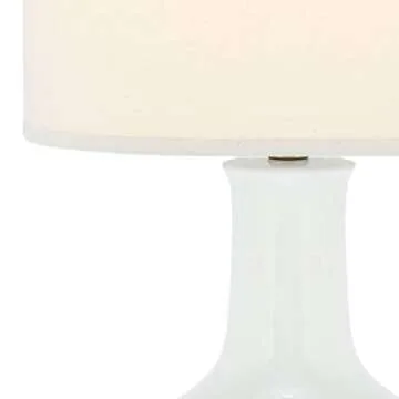 SAFAVIEH Lighting Collection Paris Modern White Ceramic 28-inch Bedroom Living Room Home Office Desk Nightstand Table Lamp (LED Bulb Included)