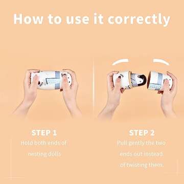 Tngan 5Pcs Handmade Wooden Nesting Dolls for Kids