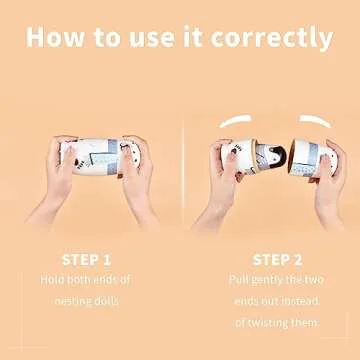 Tngan 5Pcs Handmade Wooden Nesting Dolls for Kids