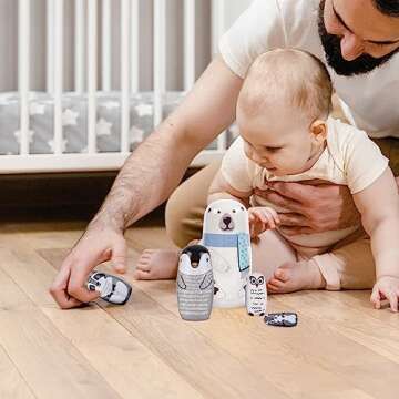 Tngan 5Pcs Handmade Wooden Nesting Dolls for Kids