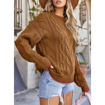 EVALESS Oversized Sweater Cozy Color Block Style for Women