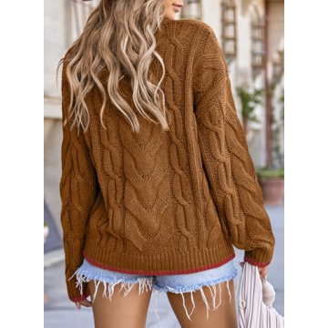 EVALESS Oversized Sweater Cozy Color Block Style for Women