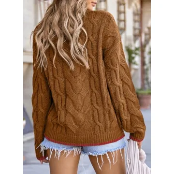 EVALESS Oversized Sweater Cozy Color Block Style for Women