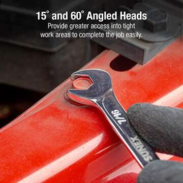 Sunex 9914A 14 Piece Angle Head SAE Wrench Set (FULL POLISH) CRV