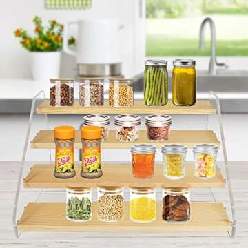 VAEHOLD Spice Rack Organizer for Cabinet & Countertop - Seasoning Organizer Spice Shelf - Space Savi...