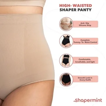 SHAPERMINT Tummy Control Panty Shapewear for Women Nude
