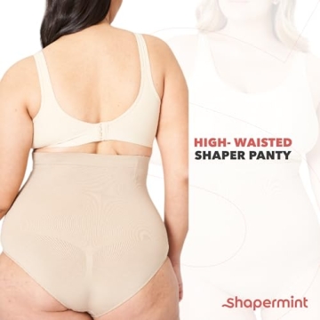 SHAPERMINT Tummy Control Panty Shapewear for Women Nude