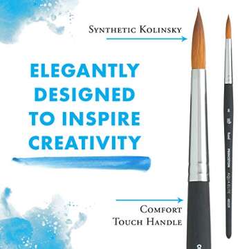Princeton Aqua Elite, Series 4850, Synthetic Kolinsky Watercolor Paint Brush,Round, 8