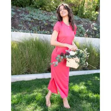 3 Pack: Womens Long Full Short Sleeve Dress Slit Summer Dresses t Shirt Women Spring Maxi Midi Pockets Outfits Casual Vestidos para Mujer Sundress Dresses Cute Flowy Beach Fashion Trendy - Set 2, L